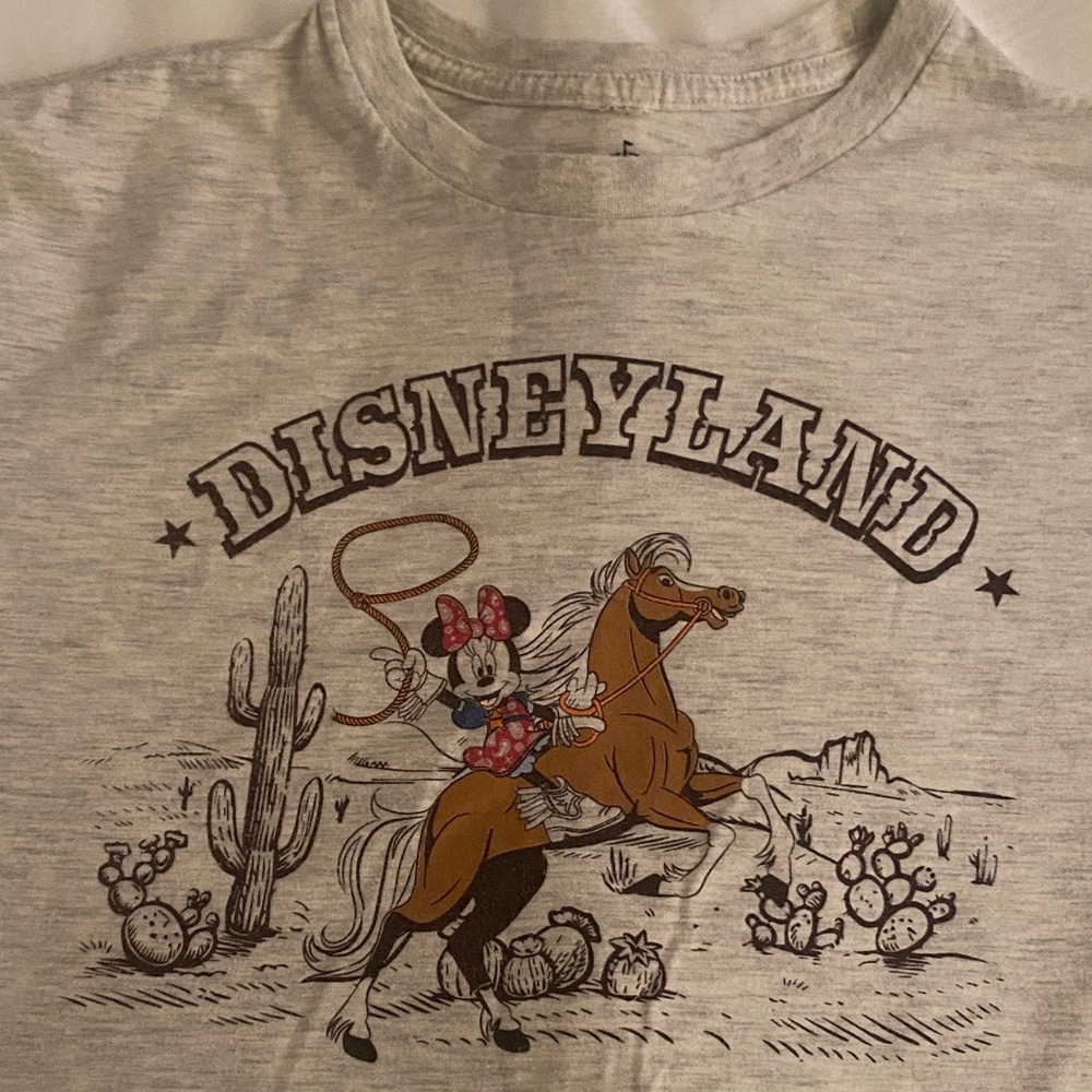 Disney Light Gray Minnie Mouse Horse Graphic Tee